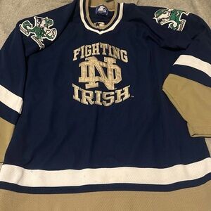 STARTER Navy, Gold & White Vintage-Style Hockey Jersey Collar